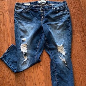 Torrid Mid calf/ankle distressed jeans